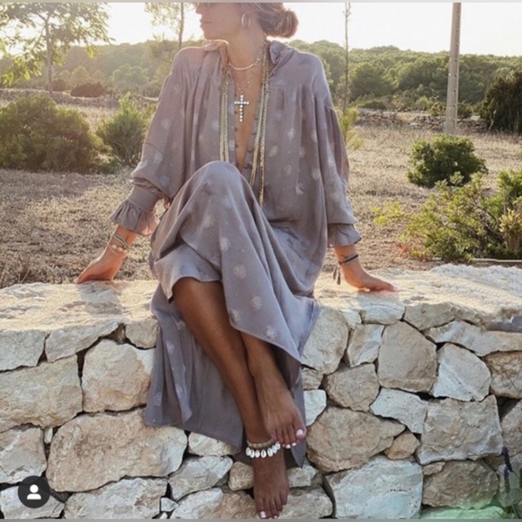 H&M Sandra Mansour Long Sleeve Viscose Jacquard Weave Tunic Dress - Picture 4 of 13